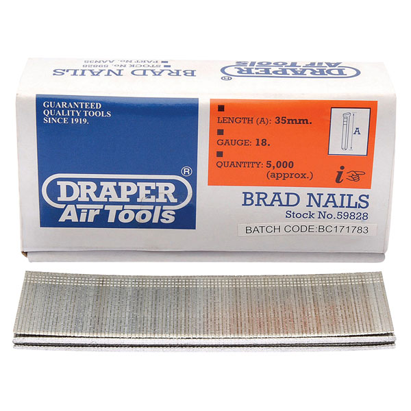 Draper 59828 35mm Brad Nails (5000)