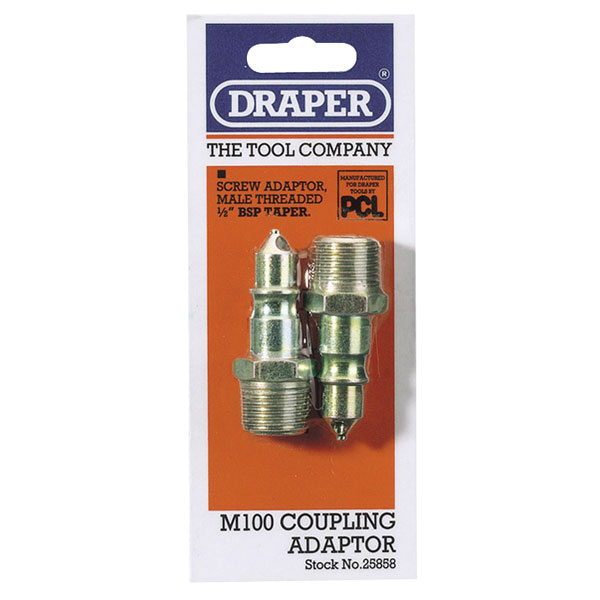  25858 1/2" Male Thread Air Line Screw Adaptor Connectors Pack of 2
