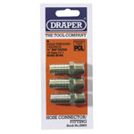 Draper 25863 3/8 Taper 1/2 Bore Pcl Male Screw Tailpieces Pack of 3