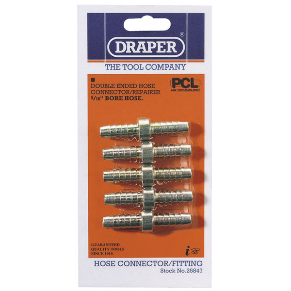  25847 5/16" Pcl Double Ended Air Hose Connector Pack of 5