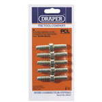 Draper 25847 5/16" Pcl Double Ended Air Hose Connector Pack of 5