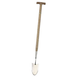 Draper Expert 36746 Stainless Steel Long 'T' Handled Trowel 940mm FSC Ash Handle