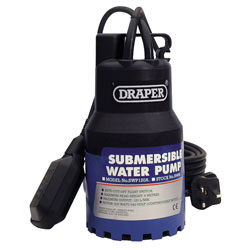 Draper 35464 120l/min 200W 230V Submersible Water Pump w 6m Lift & Float Switch