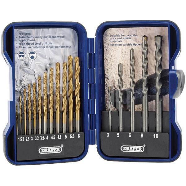  18551 (EBS17COM) 17 Piece Combined HSS and Masonry Drill Bit Set