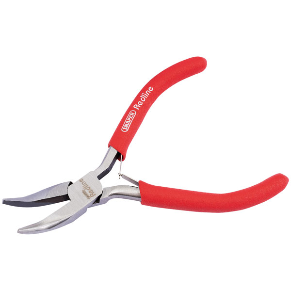 Draper Redline 68308 125mm Bent Nose Mini Pliers With Pvc Dipped 