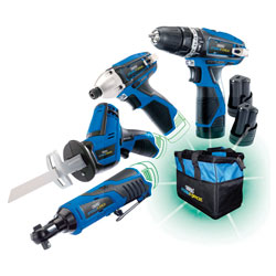 Draper 52023 Storm Force 10.8V Drill 4 Pack +3 Batteries and Bag - Ultimate Deal