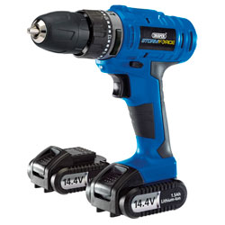 Draper 14599 Storm Force Cordless Hammer Drill with Two Li-ion Batteries 14.4V