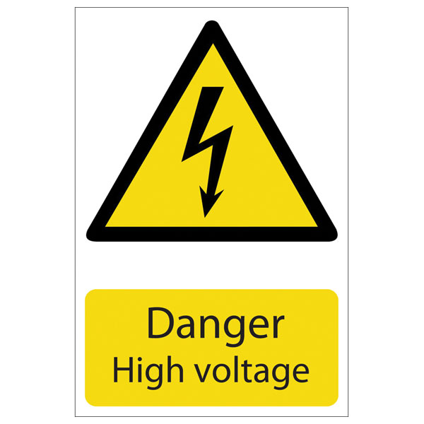  72237 'Danger High Voltage' Hazard Sign 200x 300mm