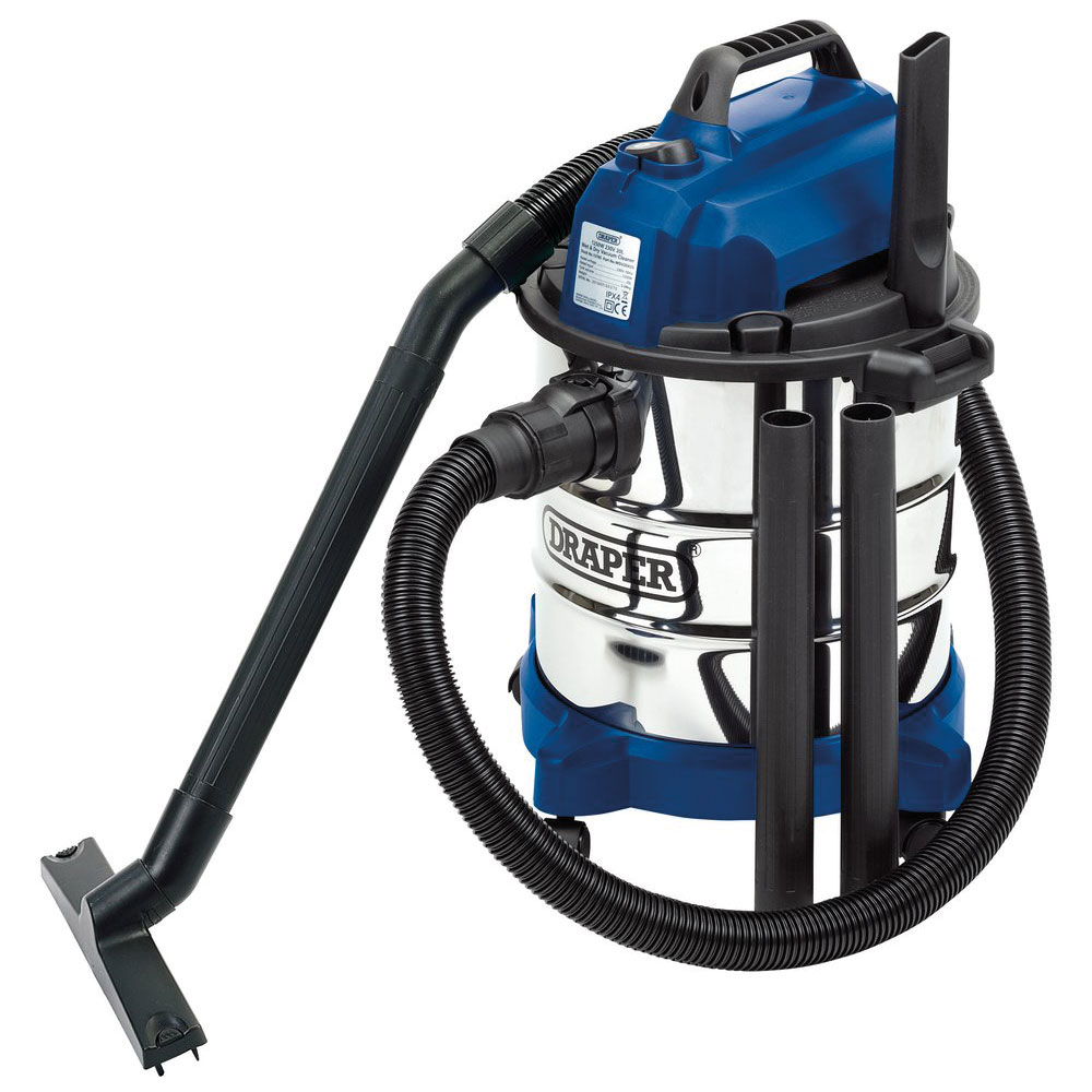 Draper 13785 20L 1250W 230V Wet and Dry Vacuum Cleaner with Stainless ...