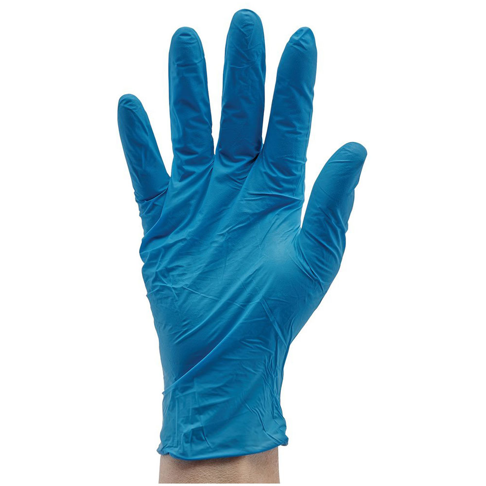 Draper 30928 Blue Nitrile Gloves - Size Large (Box of 100) | Rapid Online