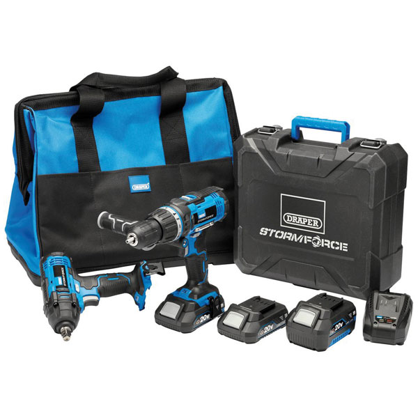 Draper 40451 Storm Force® 20v Cordless Workshop Kit 7 Piece