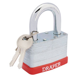 Draper Redline 68807 65mm Laminated Steel Padlock