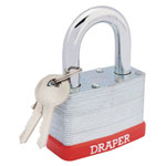 Draper Redline 68807 65mm Laminated Steel Padlock