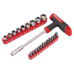 Draper Redline 68841 T Handle Driver with socket and Bits Set (22 Piece)