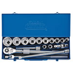 Draper Expert 16486 3/4 Sq. Dr. Metric Socket Set in Metal Case (17 Piece)