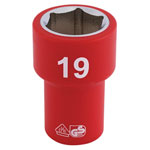 Draper Expert 31740 3/8" Sq. Dr. Fully Insulated VDE Socket (19mm)