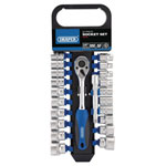 Draper 16373 3/8 Sq. Dr. Combined MM/AF Socket and Ratchet Set (22 Piece)