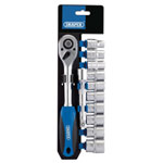 Draper 16374 1/2 Sq. Dr. Metric Socket and Ratchet Set (12 Piece)