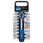 Draper 16376 1/2 Sq. Dr. Combined MM/AF Socket and Ratchet Set (20 Piece)
