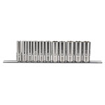 Draper Expert 16495 3/8 Sq. Dr. Imperial Deep Socket Set on Metal Rail (11 Pc)