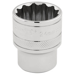 Draper Expert 33372 1/2 Sq. Dr. Hi-Torq® 12 Point Socket (24mm)