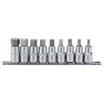 Draper Expert 16307 1/2 Sq. Dr. 55mm Long Metric Hexagonal Socket Bit Set 9 Pc