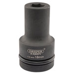 Draper Expert 05133 Expert 18mm 1" Sq. Dr. Hi-Torq® 6 Point Deep Impact Socket