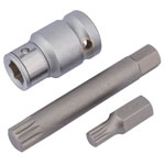 Draper Expert 83566 1/2 Sq. Dr. Spline Bit Set (3 Piece)