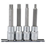 Draper Expert 16350 1/2 Sq. Dr. Spline Socket Bit Set (4 Piece)