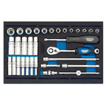 Draper Expert 63532 1/4 Socket Set in 1/4 Drawer EVA Insert Tray (32 Piece)