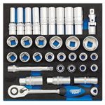 Draper Expert 63535 1/2 Socket Set in 1/2 Drawer EVA Insert Tray (33 Piece)