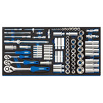 Draper 63540 1/4, 3/8, & 1/2 Socket Set Full Drawer EVA Insert Tray 84Pc