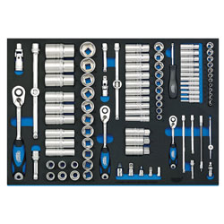 Draper Expert 63537 1/4, 3/8, & 1/2 Socket Set Drawer EVA Insert Tray 96Pc