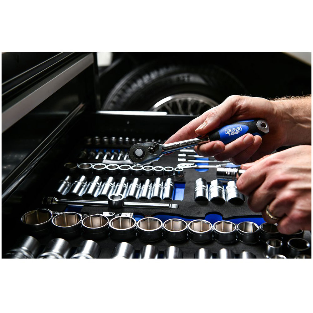 Draper Expert 63537 1/4", 3/8", & 1/2" Socket Set Drawer EVA Insert Tray 96Pc Rapid Online