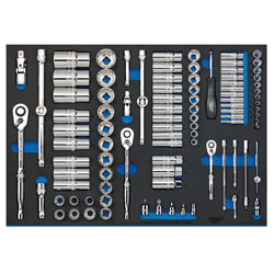 Draper Expert 63539 1/4, 3/8, & 1/2 Socket Set Drawer EVA Insert Tray 96Pc