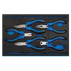 Draper 63215 Precision Plier Set in 1/4 Drawer EVA Insert Tray (5 Piece)