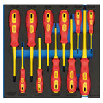 Draper Expert 63379 VDE Screwdriver Set in 1/2 Drawer EVA Insert Tray (11 Piece)