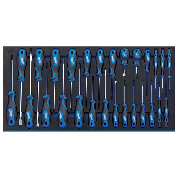 Draper 63406 Soft Grip Screwdriver Set in Full Drawer EVA Insert T...