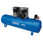 Draper 55313 200L Stationary Belt-Driven Air Compressor (2.2kW)