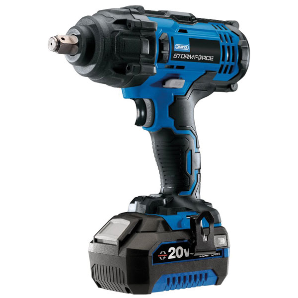 Draper 43785 Storm Force® 20V 1/2" MidTorque Imp Wrench 400Nm 1x4A...