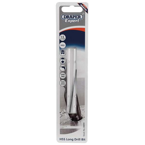 Draper Expert 38899 1.5 x 70mm HSS Extra Long Drill Bit