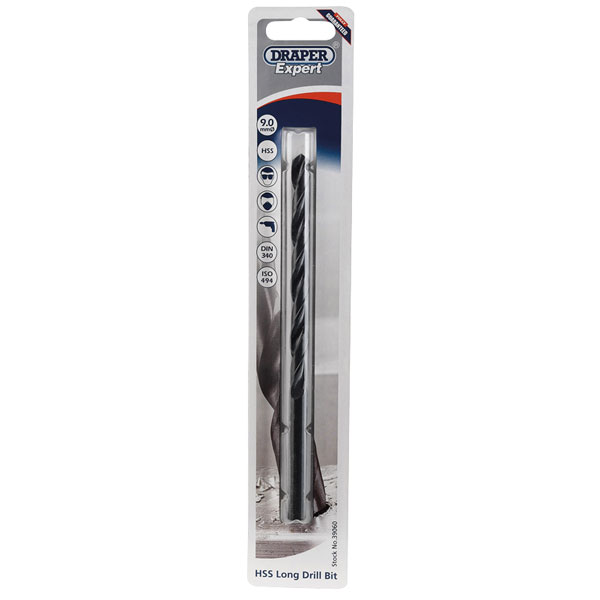 Draper Expert 39060 9.0 x 170mm HSS Extra Long Drill Bit