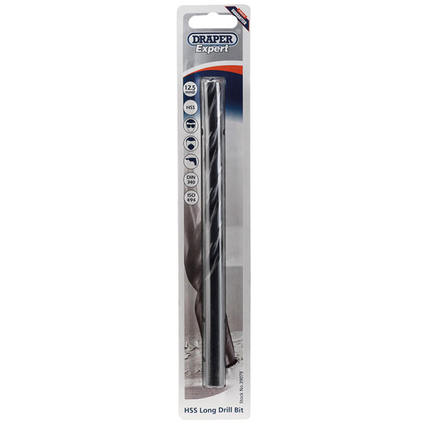 Draper Expert 39079 12.5 x 200mm HSS Extra Long Drill Bit