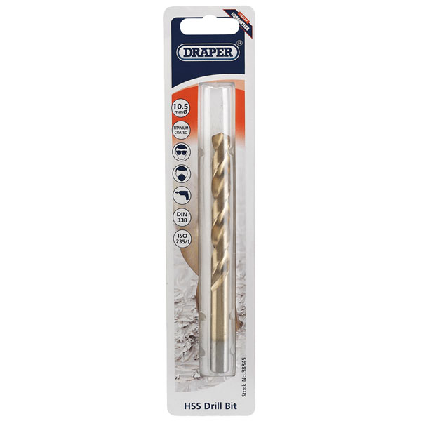 Draper 38845 10.5mm HSS Titanium Drill Bit