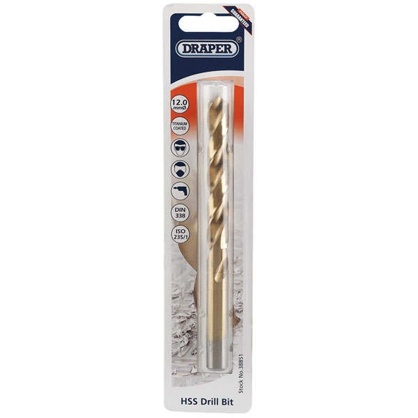 Draper 38851 12.0mm HSS Titanium Drill Bit
