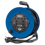 Draper 02122 230V Heavy Duty Industrial Four Socket Cable Reel (25m)