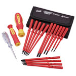 Draper 05776 XP1000 VDE Dual Insulated Interchange Blade Screwdriver Set (18 Pc)