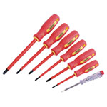 Draper 46540 Fully Insulated Screwdriver Set with Mains Tester (7 Piece)