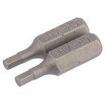 Draper 63962 3mm 1/4" Hex Hexagonal Insert Bit 25mm Long x 2
