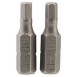 Draper 63982 4mm 1/4 Hex Hexagonal Insert Bit 25mm Long x 2